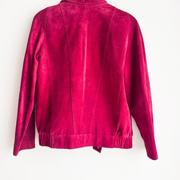 Vintage Casa Nova Burgundy Suede Moto Jacket M - Picture 3 of 4
